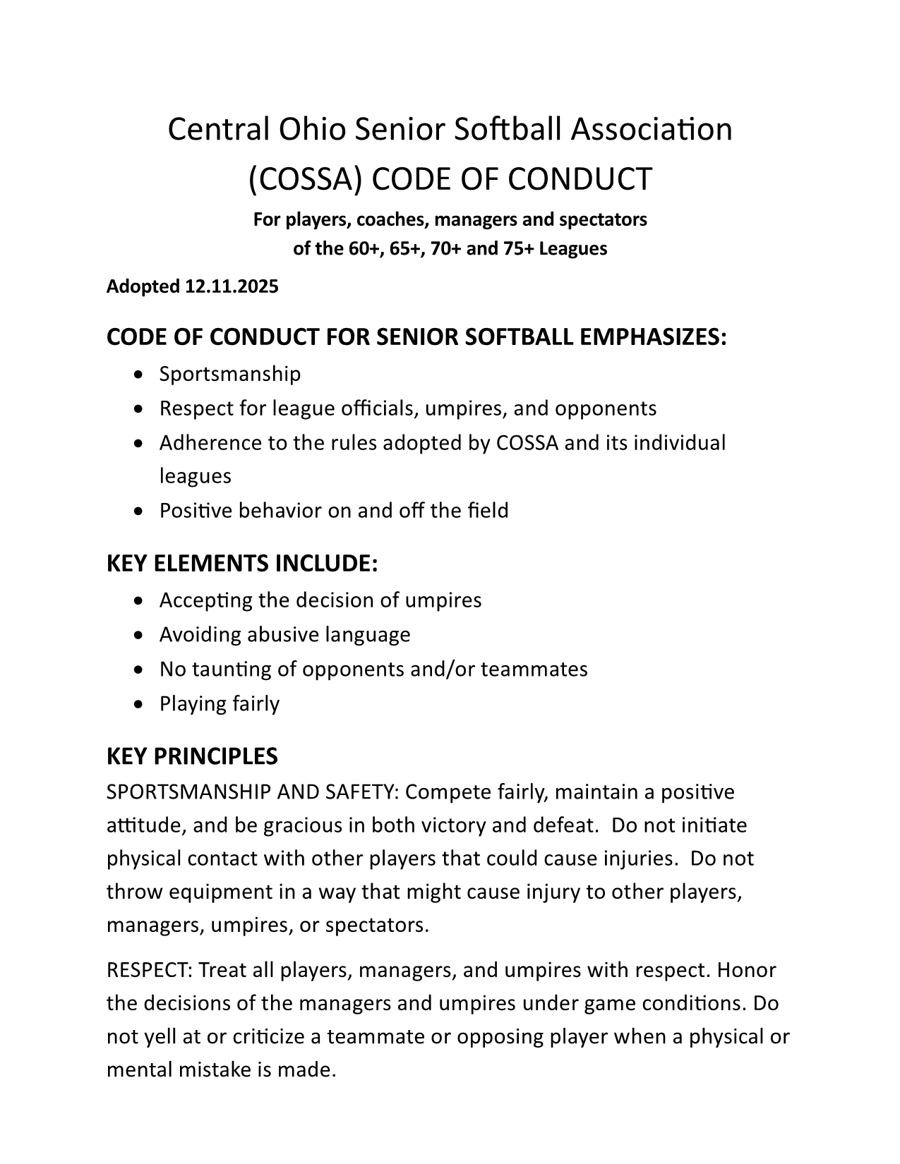 Code of Conduct page 1